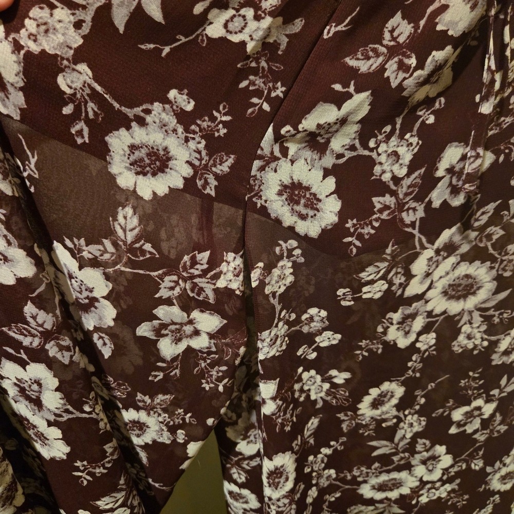 Band of Gypsies Jumpsuit Womens XS Floral Halter Wide Leg Keyhole Tie Back - Picture 10 of 11
